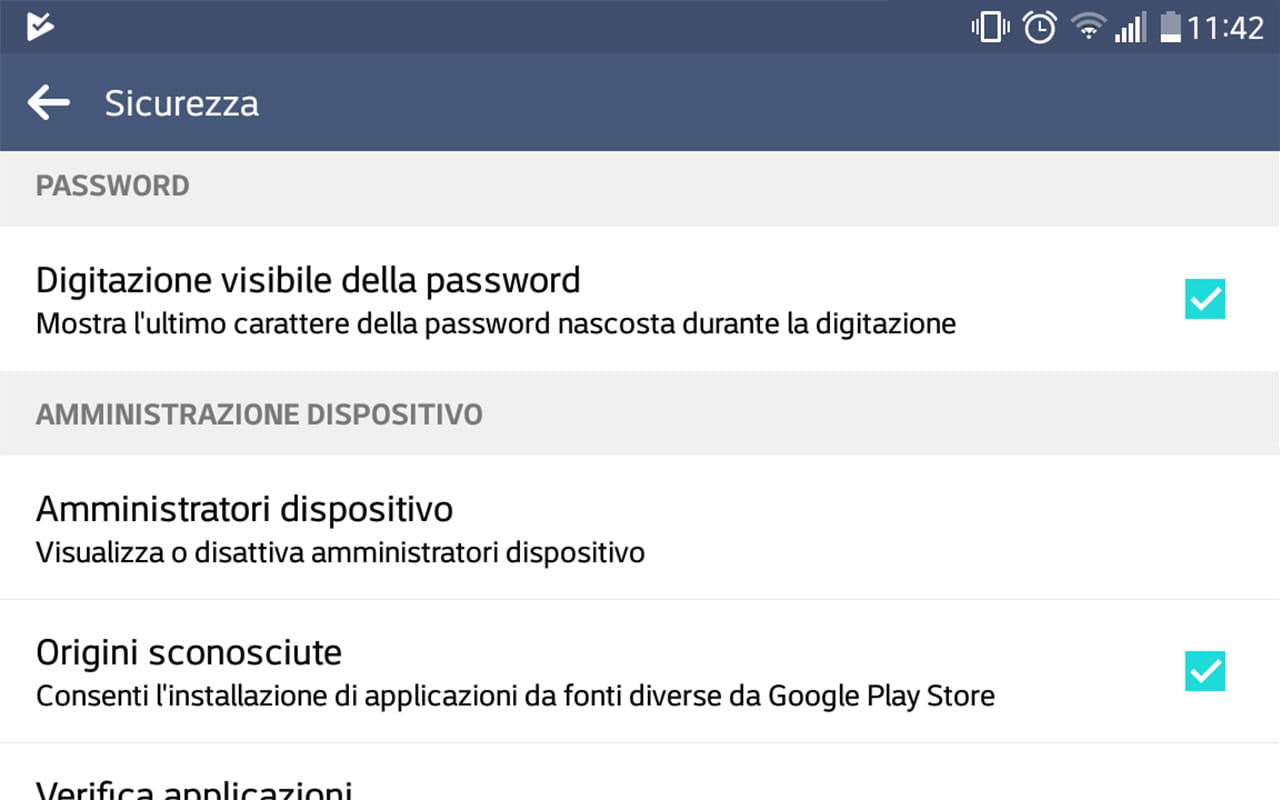 La schermata completa per l'installazione delle app dei casinò online mobile