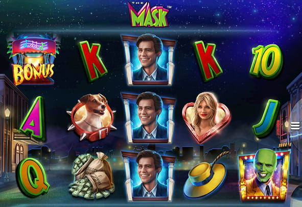 Il layout di gioco della slot The Mask targata NextGen.