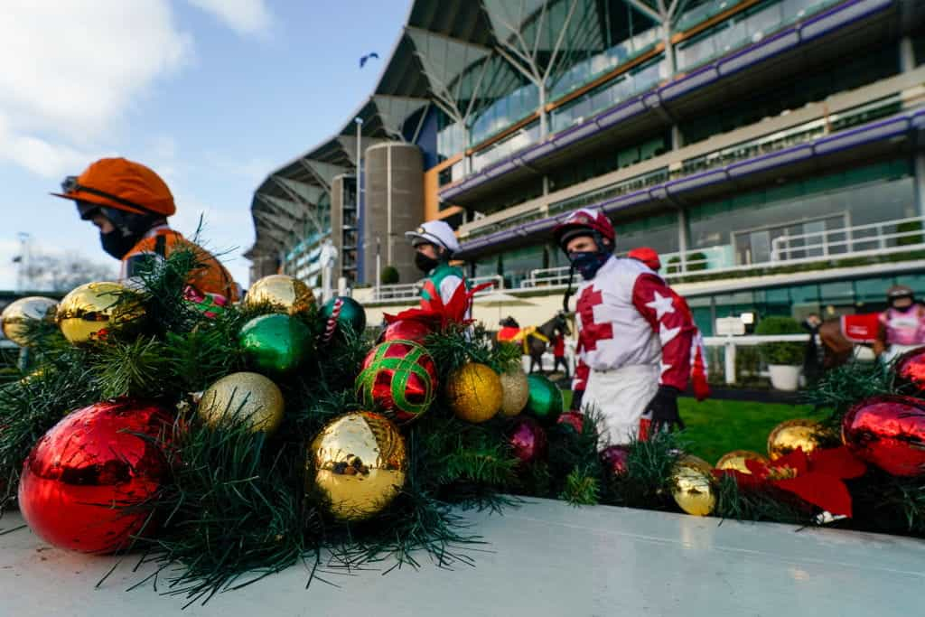 A Christmas scene at Ascot Racecourse.