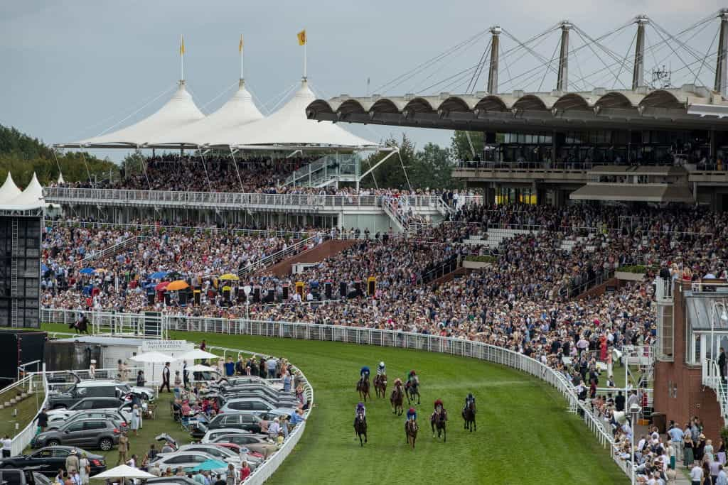 Packed grandstands at Glorious Goodwood.