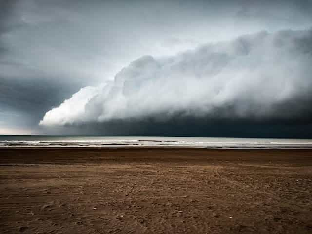 A stormy beach on Necochea, Argentina’s coastline.