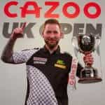 Danny Noppert poses with his 2022 UK Open trophy.