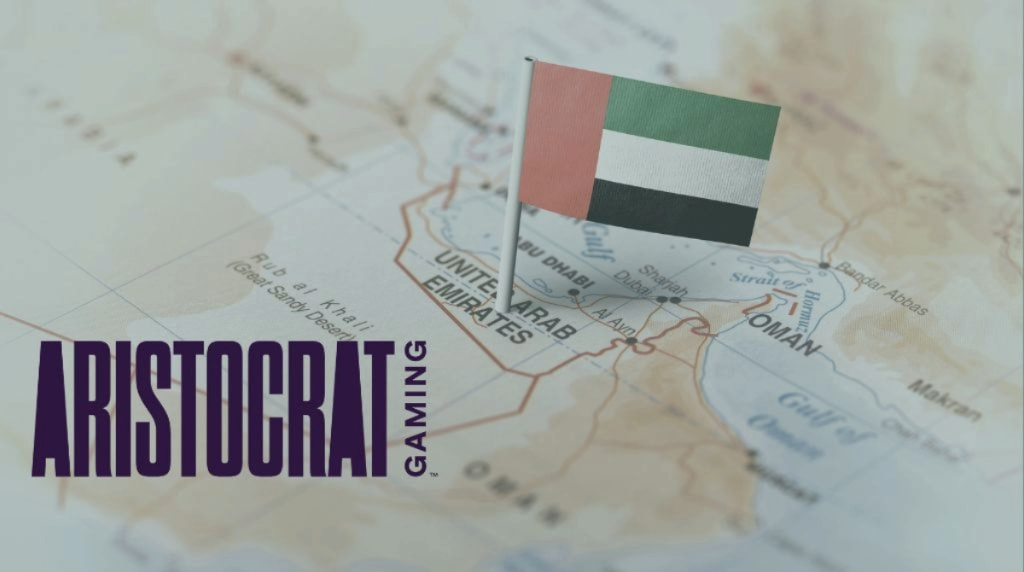 Logo of Airstocrat Gaming on a map with the UAE flag